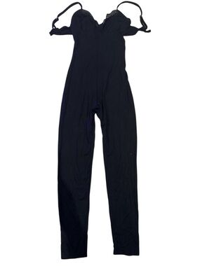 Urban Outfitters Black Lace-Trim Slim Jumpsuit